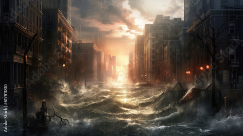 Flooded City Climate Change