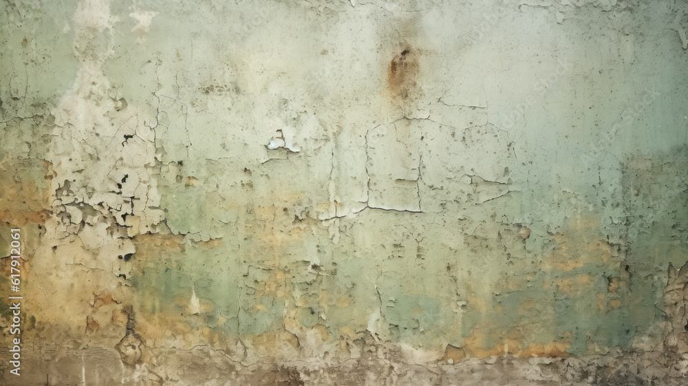 Obraz premium Vintage Green Concrete Wall with Tonal Painted Texture