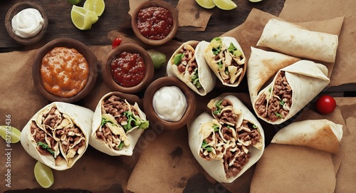 Wallpaper Mural cooked delicious burritos. ai generation Torontodigital.ca