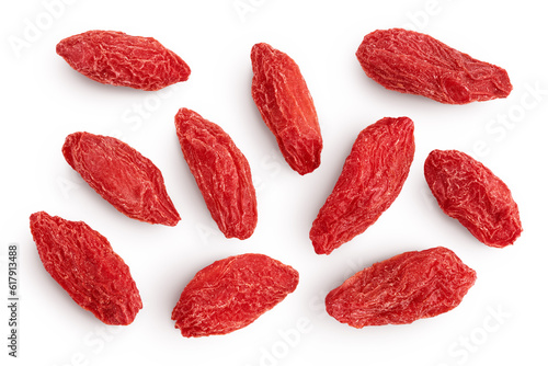 Cuadro en lienzo Dried goji berries isolated on white background