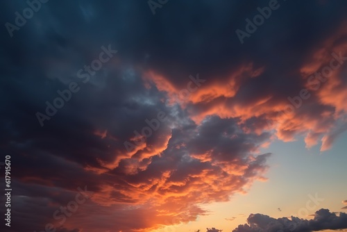 a sunset over the desert with clouds on a blue sky