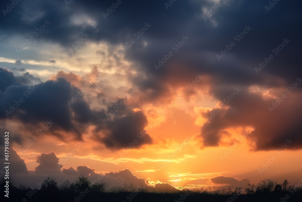 sun rays coming down through a cloudy sky, sunbeams through the clouds. AI Generated sun rays coming down through a cloudy sky, sunbeams through the clouds. AI Generated