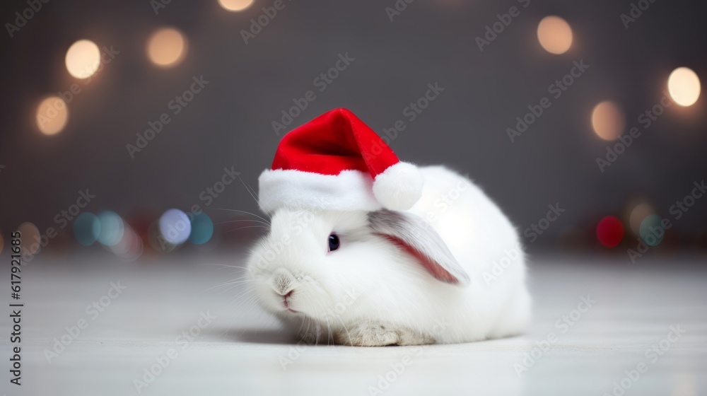 Bunny Claus: Rabbit in a Santa Hat Brings Seasonal Delight to Every Creature