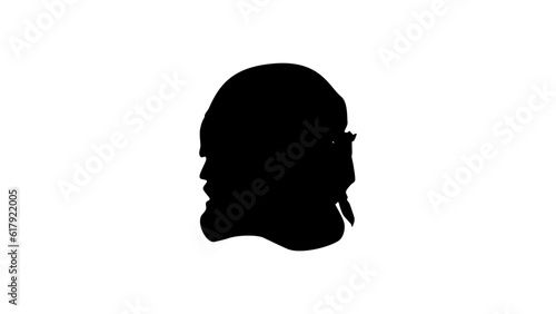 Bearded biker man silhouette