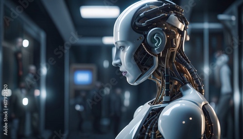 Futuristic artificial intelligence robot. © Milano