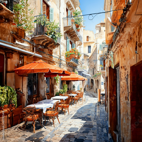painting of the italian streets