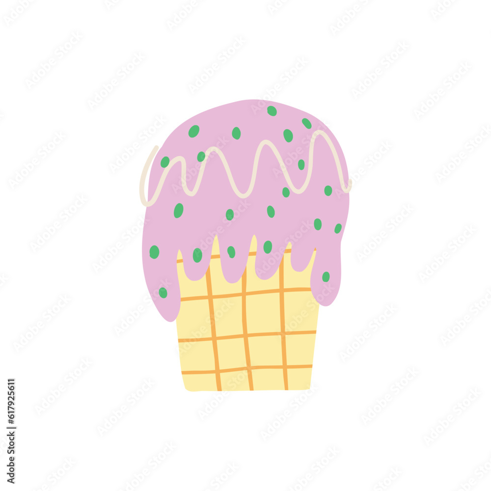 hand drawn ice cream. vector illustration in flat style hand drawn ice cream. vector illustration in flat style