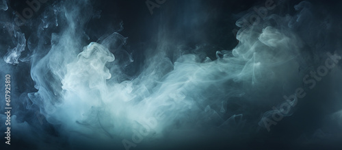 a blue and black scene with smoke on it, in the style of realistic depiction of light.. Generative AI