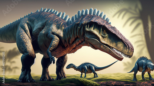 A ai portrait of dinosaur family © skymug