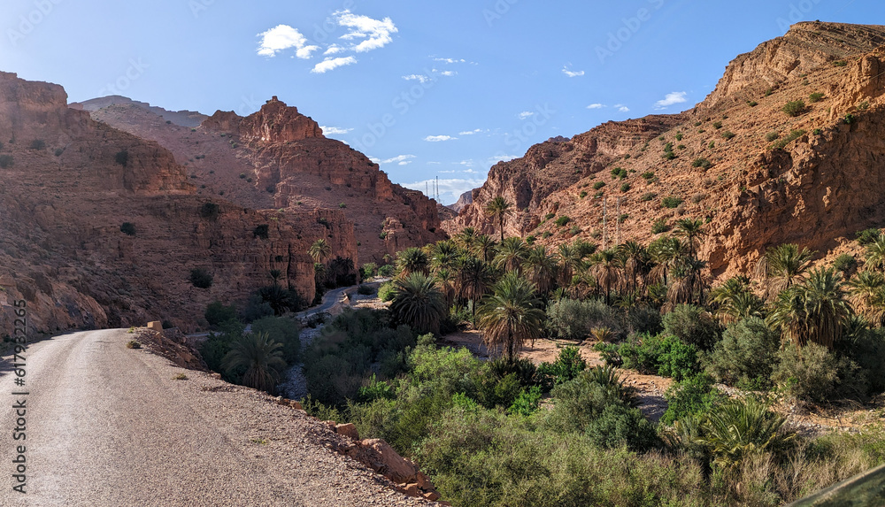 Scenic oasis Ait Mansour in the Anti-Atlas mountains of Morocco