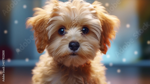 Classy and Cute puppy portrait, Created using generative AI tools.