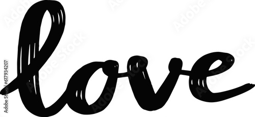 Word Love. Hand Drawn Lettering