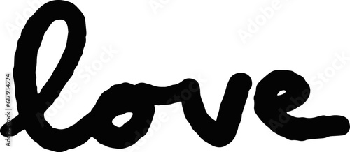 Word Love. Hand Drawn Lettering