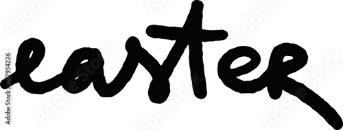 Word Easter. Hand Drawn Lettering