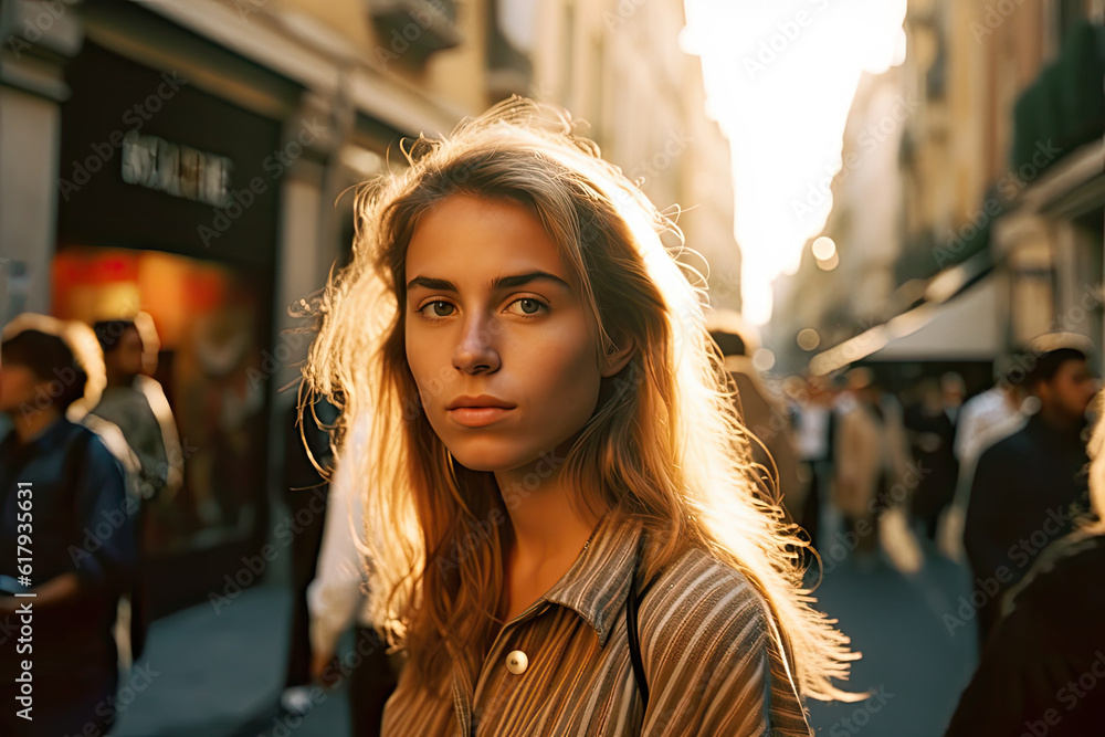 portrait of girl in the city