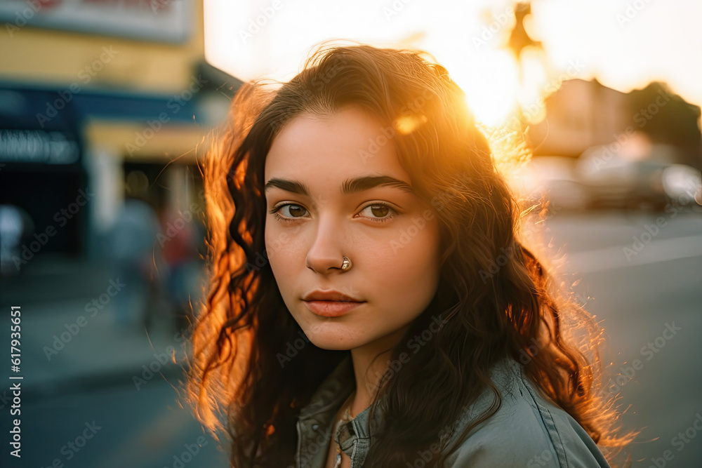 portrait of girl in the city portrait of girl in the city