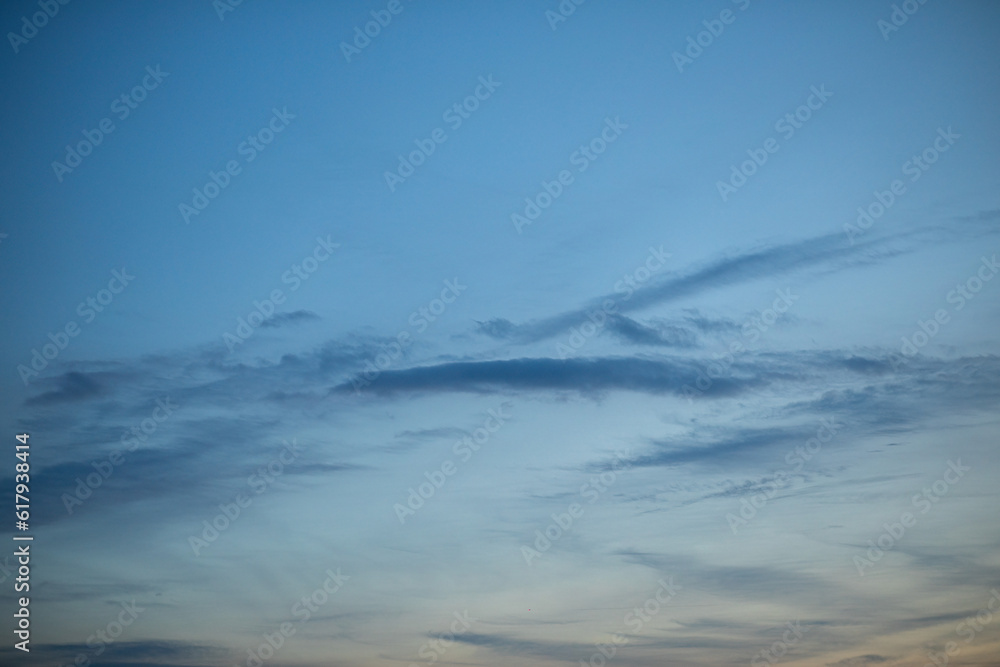 Blue evening skies with beautiful clouds. Blue evening skies with beautiful clouds.