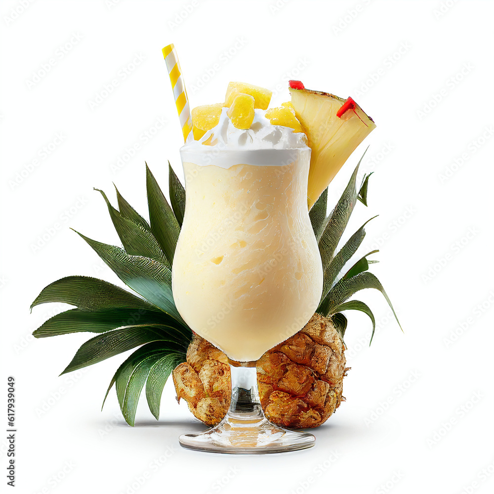 Pina colada cocktail with pineapple isolated on white background in png ...