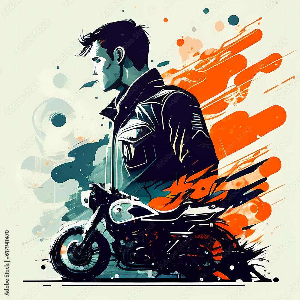 Obraz premium Illustration of a spy man, illustration of an action and mystery scene.