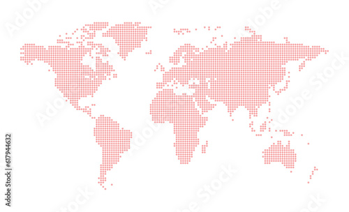 Dotted line world map  technology background