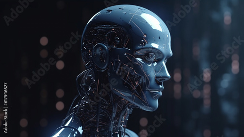 Artificial Intelligence  Data  Futuristic  AI  Head  Representation  Data-driven