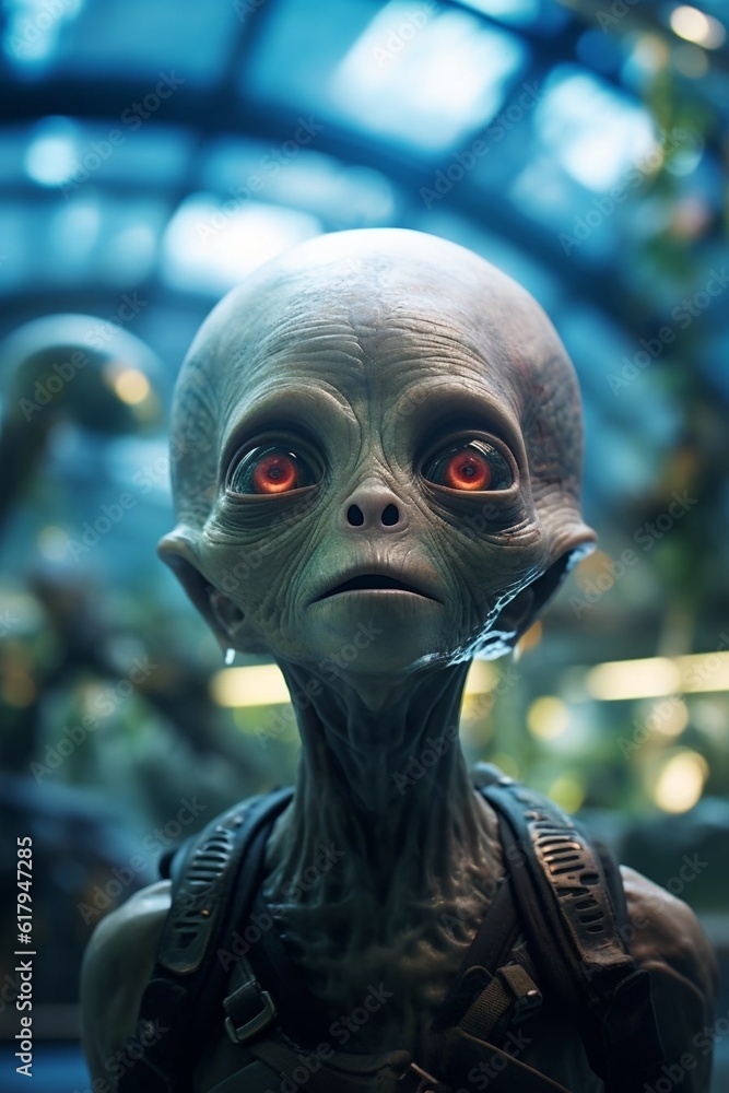 Aquatic alien in enchanting underwater realm. Aquatic alien in enchanting underwater realm.