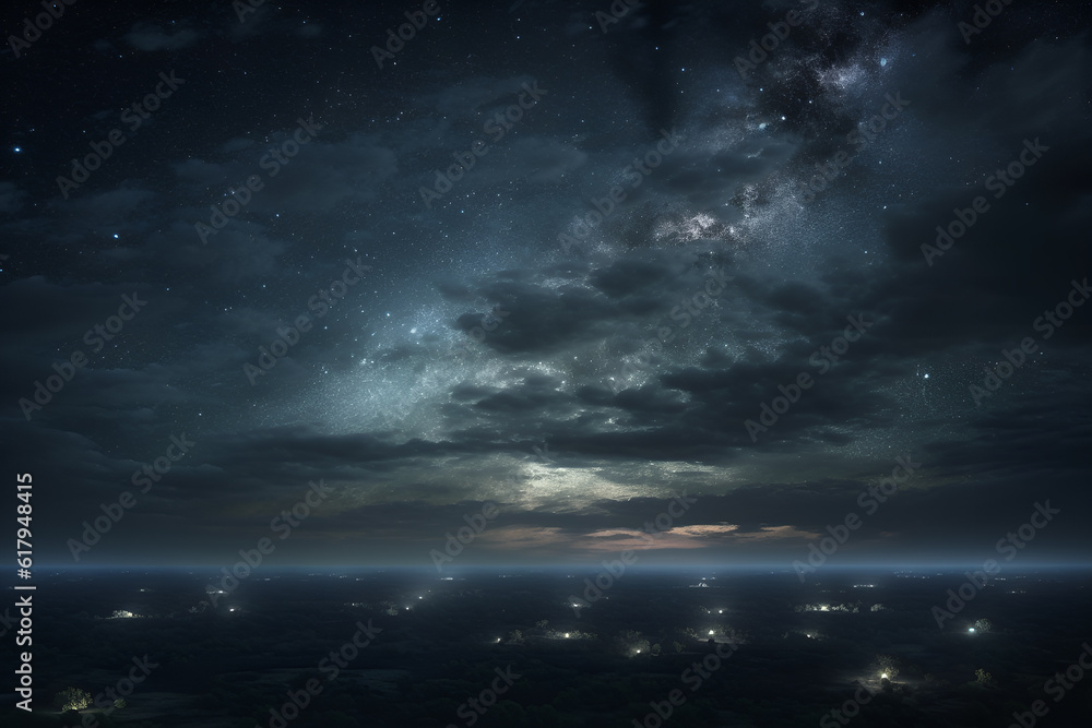 Night sky with stars and clouds. The texture of a dark sky with stars and galaxies. Night sky with stars and clouds. The texture of a dark sky with stars and galaxies.