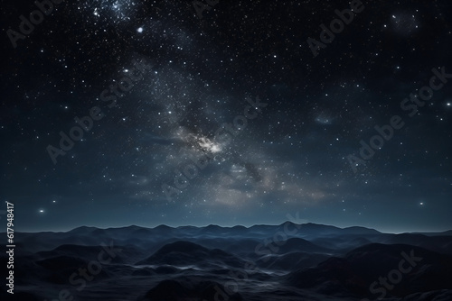 Night sky with stars. The texture of a dark sky with stars and galaxies. © Much
