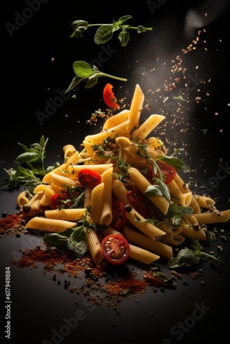 Rustic Italian Pasta. Illustration AI Generative.