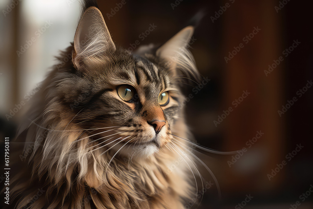 Regal Whiskers: A Charming Photo of a Maine Coon Cat Regal Whiskers: A Charming Photo of a Maine Coon Cat