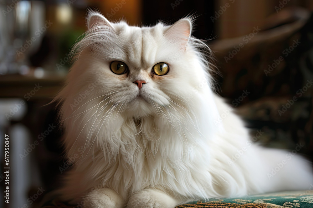 Behold the white Persian Majesty: A Striking Portrait of Pure Beauty