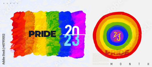 Abstract painting background. Acrylic rainbow. Hand drawn, paper texture. Pride of Gay, Lesbian flag icon concept. Colorful. Red, orange, yellow, green, blue, indigo, violet, purple, white colors.