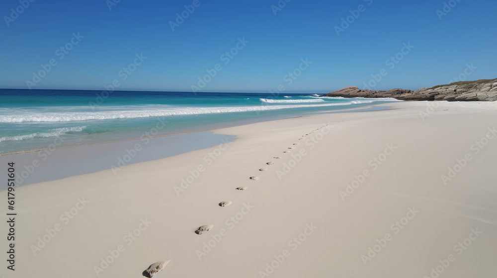 shallow footprints on paradise beach, right