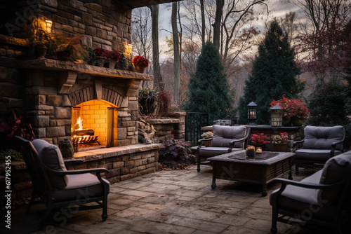 Outdoor Fireplaces: Elevate Your Backyard with a Stunning Patio Fireplace, Generative AI