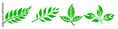 Leaf icons set ecology nature element  green leafs  environment and nature eco sign.