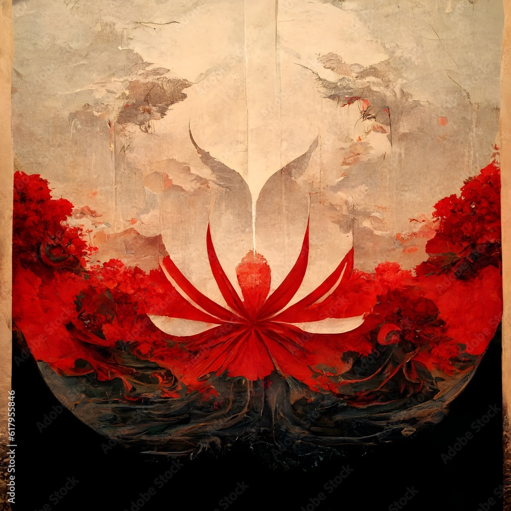 martial arts symbolism wallpaper illustration ilustração do Stock