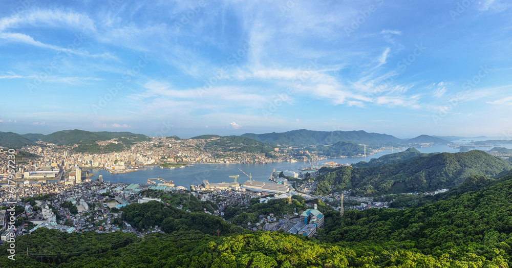 panorama of the city Nagasaki Japan
