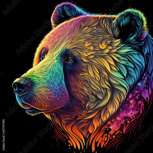 psychedelic bear wallpaper illustration abstract 