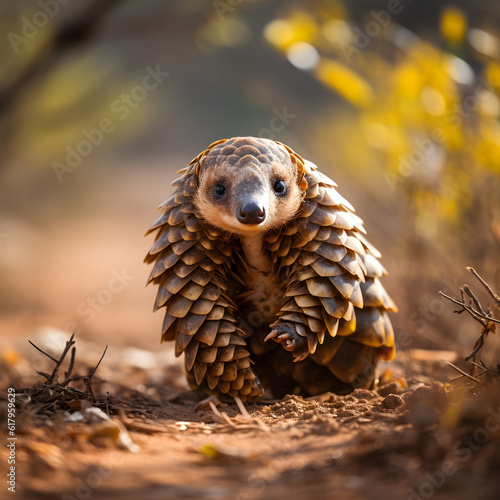 The pangolin rarely seen and a unique mammal known for its distinctive appearance and impressive adaptations.
