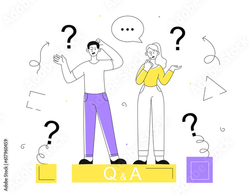 People asking question line concept