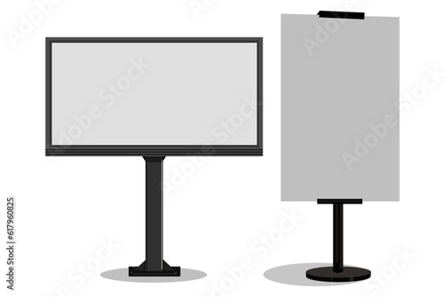 empty billboard and advertising board isolated on white background. design for advertising.