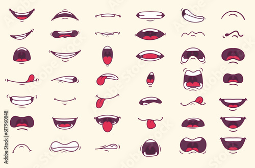 cartoon character talking mouth and lips expressions vector animations part Two.eps	
