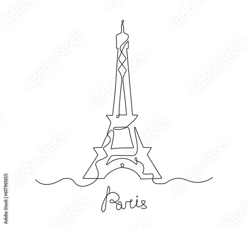 Eiffel tower continuous line concept