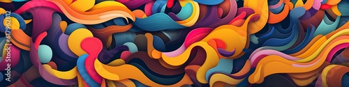illustration, abstract wallpaper with color shapes, website header, ai generative