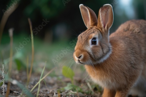 Cute Brown Bunny Rabbit in a Secluded Meadow © BITREAL