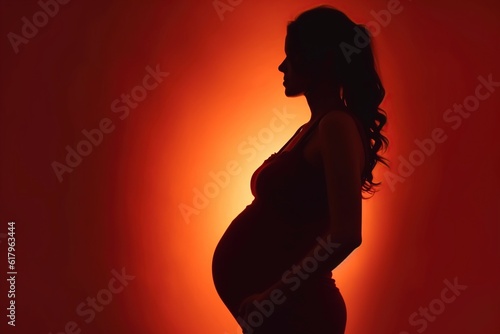 illustration, pregnant woman silhouette, ai generative