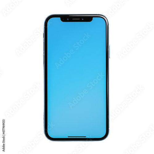 Blue Smartphone Placeholder Blank Screen Image Created with Generative AI Technology