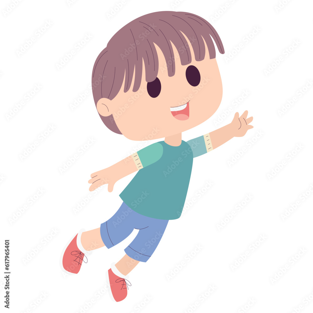 Isolated cute happy boy character Vector illustration