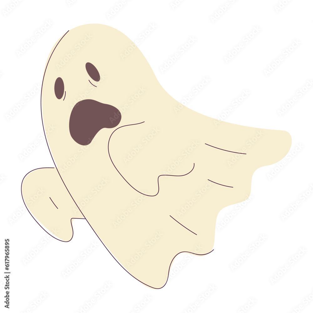 Isolated spooky cute ghost character Sketch icon Vector illustration Isolated spooky cute ghost character Sketch icon Vector illustration