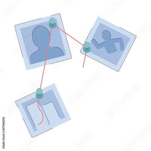 Colored investigation photos sketch icon Vector illustration